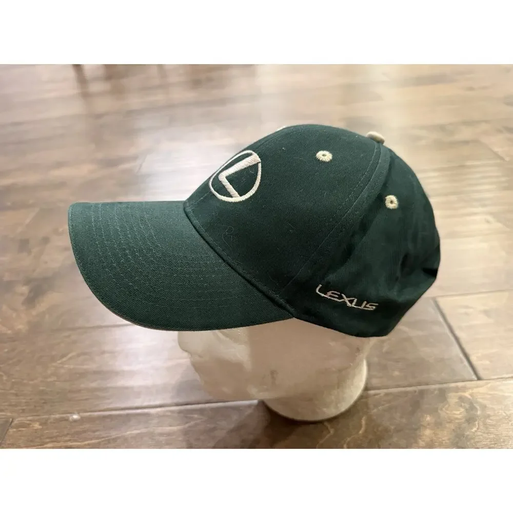 Vintage Lexus Logo Mens Green Adjustable Strapback Hat Baseball Cap 100% Cotton